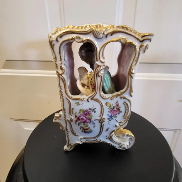 Bourdois & Bloch Antique Porcelain Lady in a Sedan Chair 7" - Picture 3 of 12